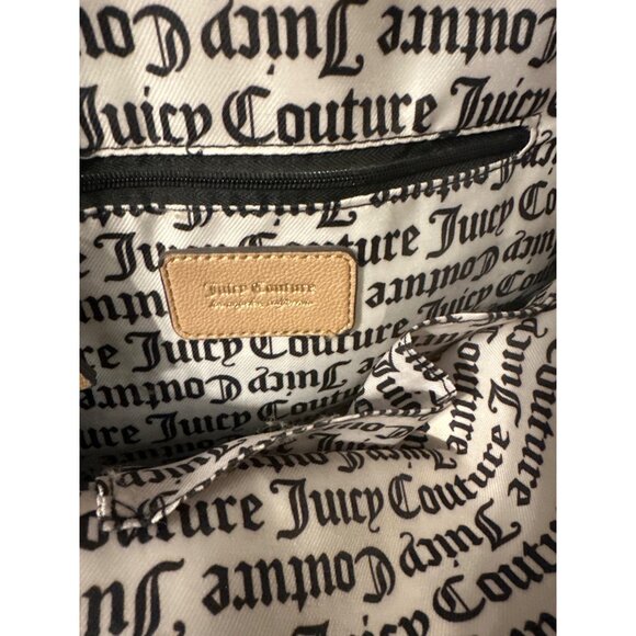 Juicy Couture Canvas & Faux Leather Satchel With Monogram Print & Heart Logo Des - Picture 3 of 8